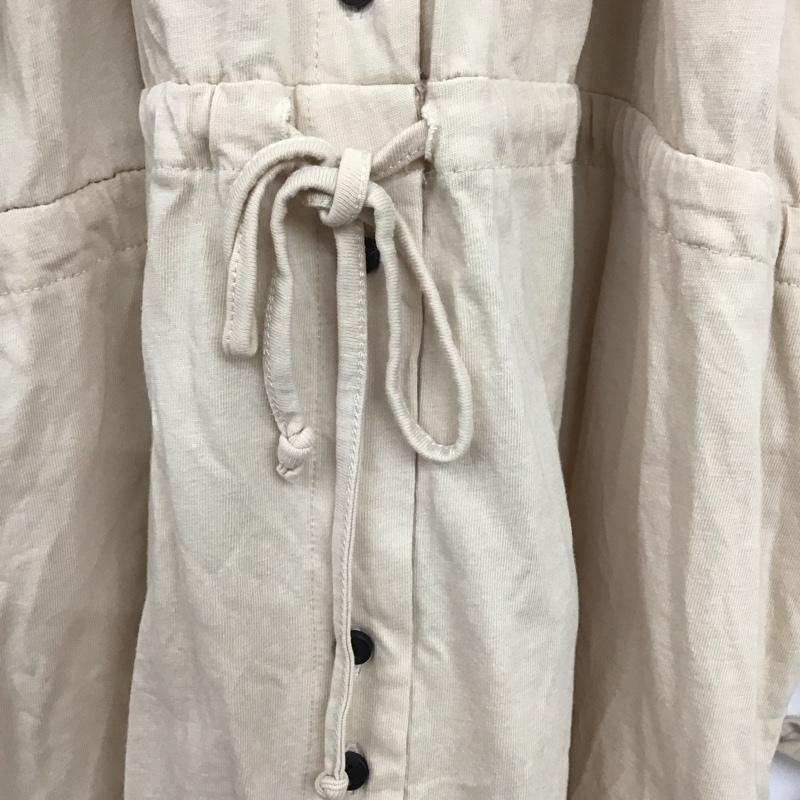 ザラ ZARA ワンピース ロングスカート 長袖シャツロングワンピース 前開 フレアスカート M 無地 ベージュ / ベージュ /  レディース USED 古着 中古 10135415