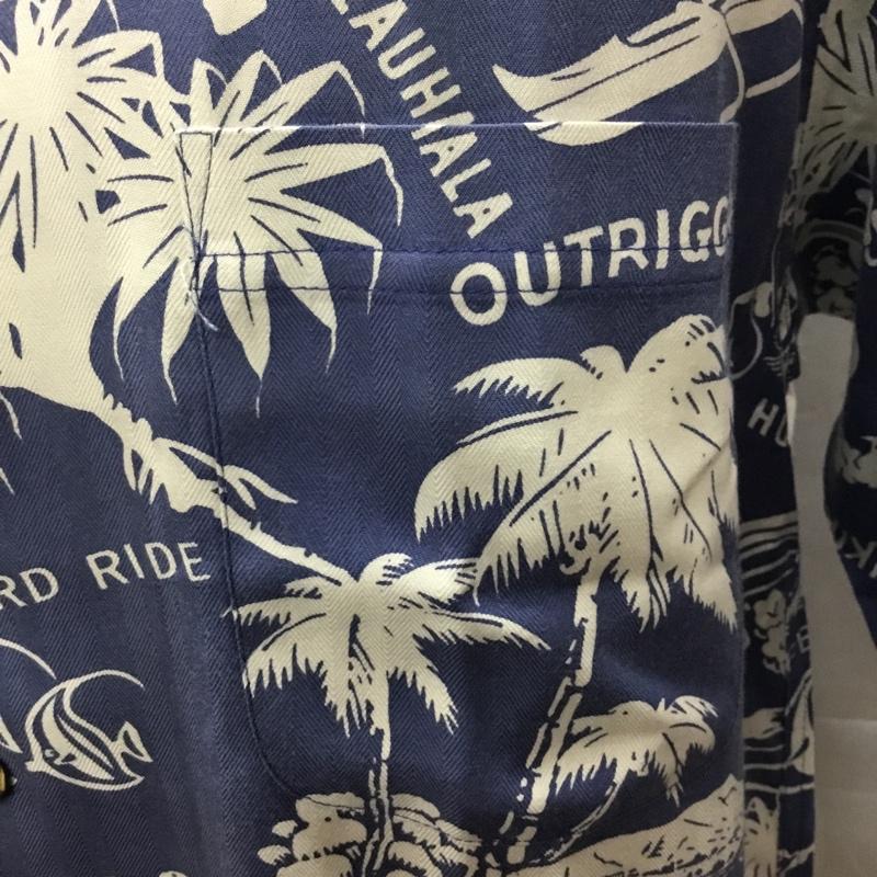 古着 USED シャツ、ブラウス 半袖 半袖シャツ カラーシャツ 半袖カットソー アロハシャツ S プリント 水色 / ライトブルー / X 白 / ホワイト /  メンズ USED 古着 中古 10108528