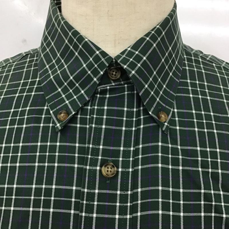 ブルックスブラザーズ BROOKS BROTHERS シャツ、ブラウス 長袖 ボタンダウン 胸ポケット M チェック 緑 / グリーン / X 白 / ホワイト / X 紫 / パープル /  メンズ USED 古着 中古 10112921