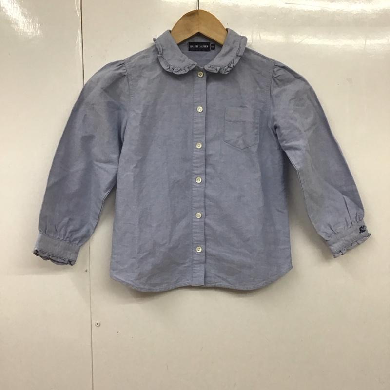 ラルフローレン RALPHLAUREN シャツ、ブラウス 長袖 3234-7433 キッズ フリル 120 120cm ワンポイント 水色 / ライトブルー /  ガールズ USED 古着 中古 10108287