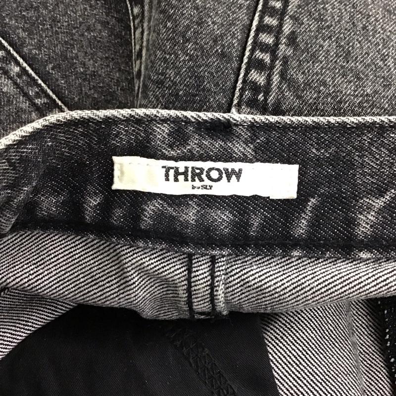 スローバイスライ THROW by SLY パンツ デニム、ジーンズ デニムパンツ ワイドパンツ カジュアルパンツ 無地 ダークグレー / ダークグレー /  レディース USED 古着 中古 10149369