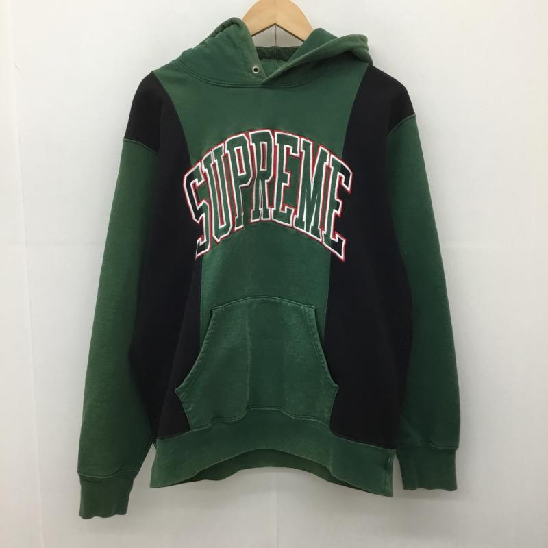 シュプリーム Supreme パーカー 長袖 FW19 Paneled Arc Hooded Sweatshirt L ロゴ、文字 黒 / ブラック / X 緑 / グリーン /  メンズ USED 古着 中古 10150029