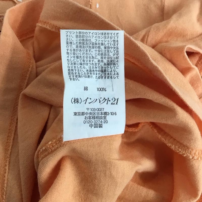 ポロジーンズ Polo Jeans Co. Tシャツ 半袖 RALPH LAUREN ナンバープリント L ロゴ、文字 橙 / オレンジ /  レディース USED 古着 中古 10133554