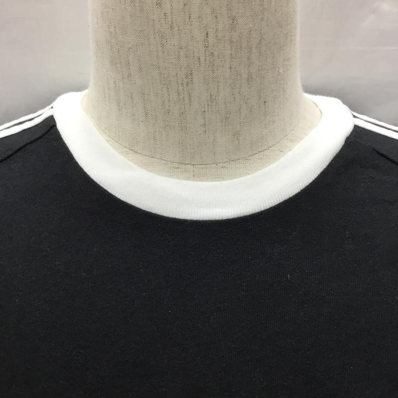 アディダス adidas Tシャツ 半袖 CW1202 3 STRIPES TEE 3本ライン L ロゴ、文字 黒 / ブラック / X 白 / ホワイト /  メンズ USED 古着 中古 10119811
