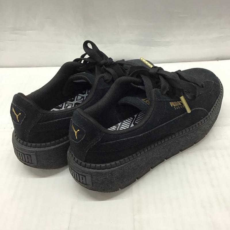 プーマ PUMA スニーカー スニーカー 365830-01 スウェード プラットフォーム 23cm 23.0cm ロゴ、文字 黒 / ブラック /  レディース USED 古着 中古 10115651