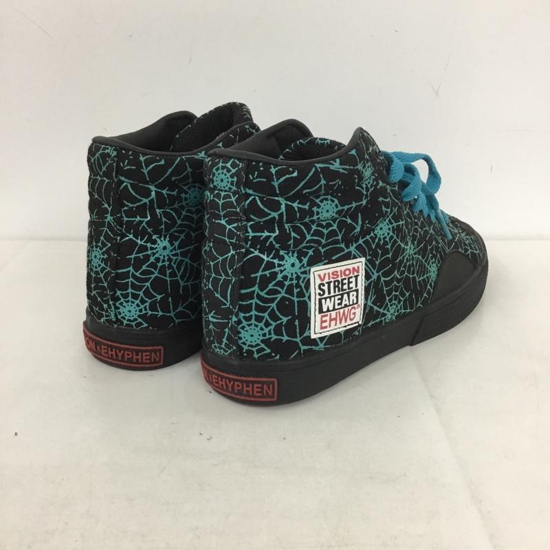 ヴィジョン ストリート ウェア VISION STREET WEAR スニーカー スニーカー 29141K62010 EHYPHEN ハイカット 蜘蛛の巣 25cm 25.0cm 総柄 黒 / ブラック /  レディース USED 古着 中古 10140036