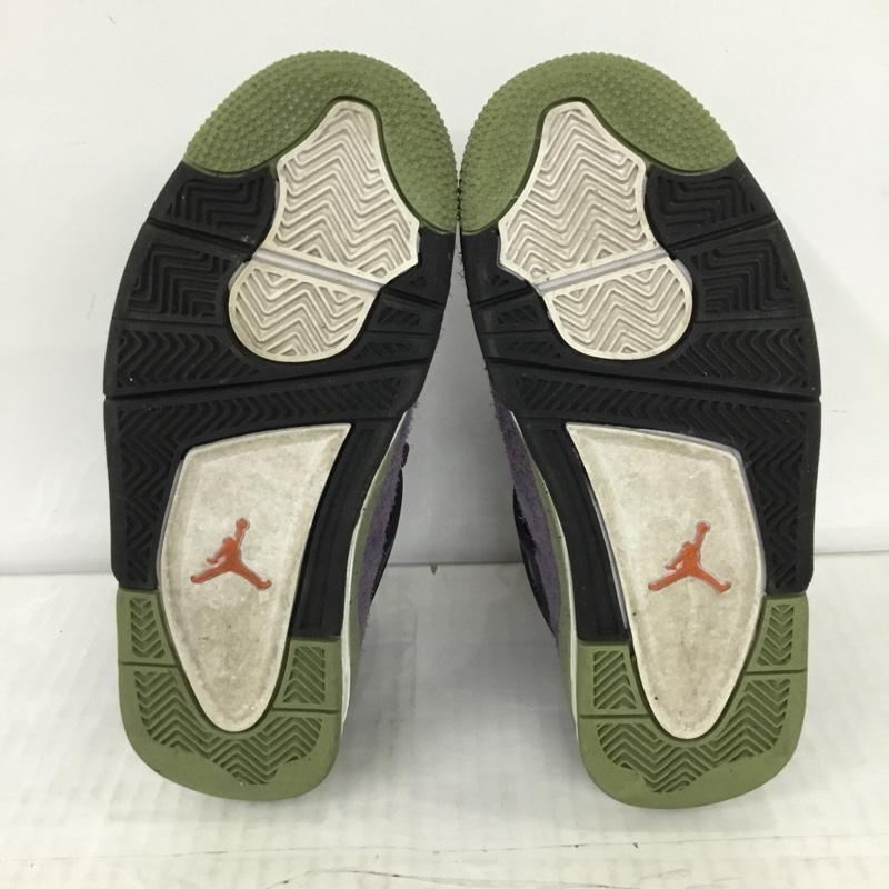 ナイキ NIKE スニーカー スニーカー AQ9129-500 WMNS AIR JORDAN 4 RETRO 23.5cm 23.5cm ワンポイント 紫 / パープル / X 黒 / ブラック / X カーキ / カーキ /  レディース USED 古着 中古 10109899
