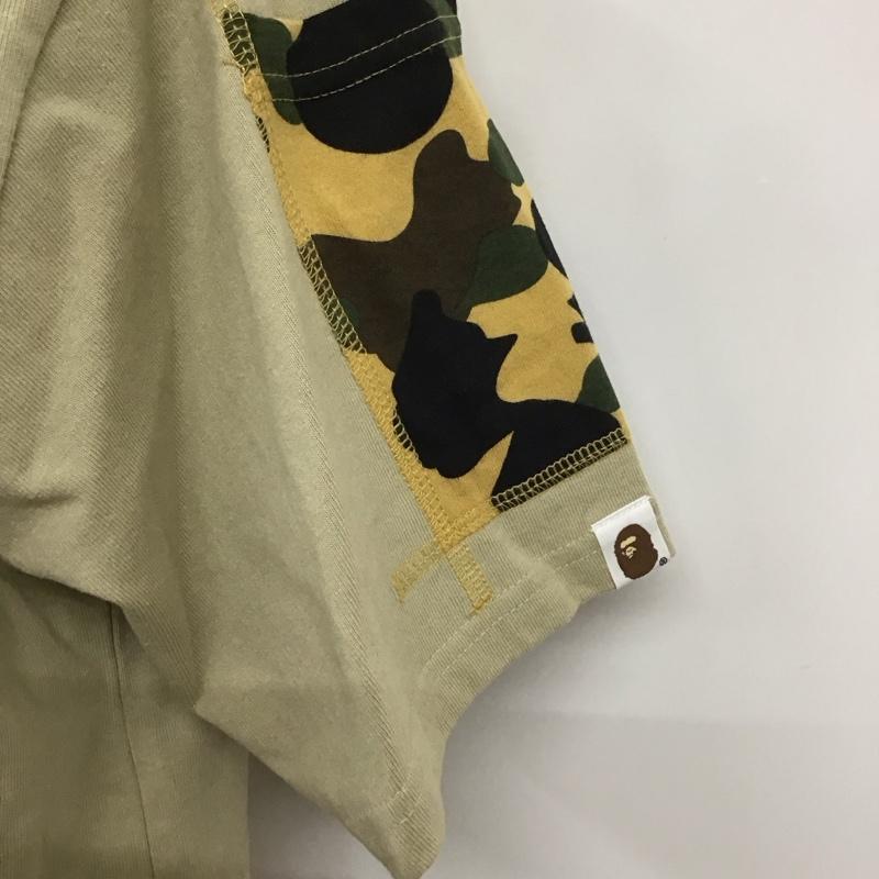 アベイシングエイプ A BATHING APE Tシャツ 半袖 半袖カットソー プリントTシャツ クルーネックカットソー L ロゴ、文字 ベージュ / ベージュ /  メンズ USED 古着 中古 10112708