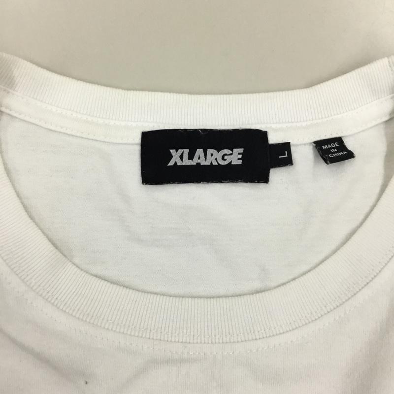 エクストララージ XLARGE Tシャツ 半袖 半袖カットソー プリントTシャツ クルーネックカットソー L ロゴ、文字 白 / ホワイト /  メンズ USED 古着 中古 10115157