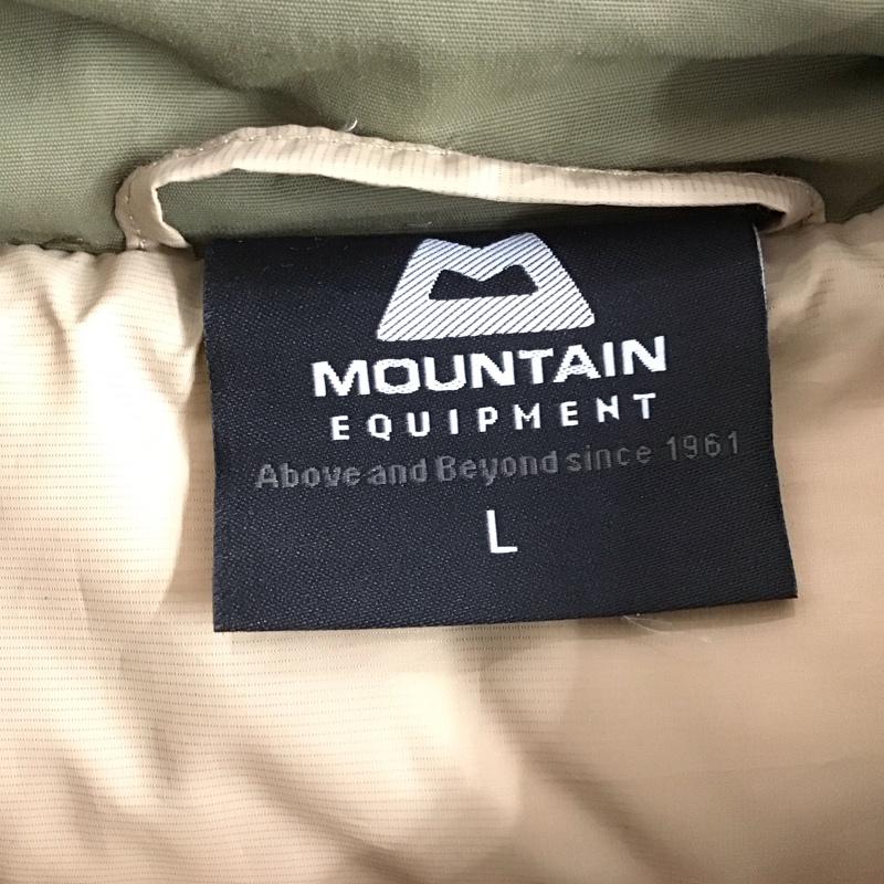 マウンテンイクイップメント MOUNTAIN EQUIPMENT ベスト ベスト ダウンベスト ノースリーブ 前ボタン ジップアップベスト L ロゴ、文字 カーキ / カーキ /  メンズ USED 古着 中古 10131551