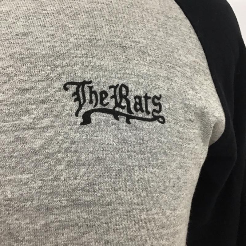 ラッツ RATS カットソー 七分袖 ラグラン クルーネックカットソー 七分丈Tシャツ S ロゴ、文字 黒 / ブラック / X 灰 / グレー /  メンズ USED 古着 中古 10114711