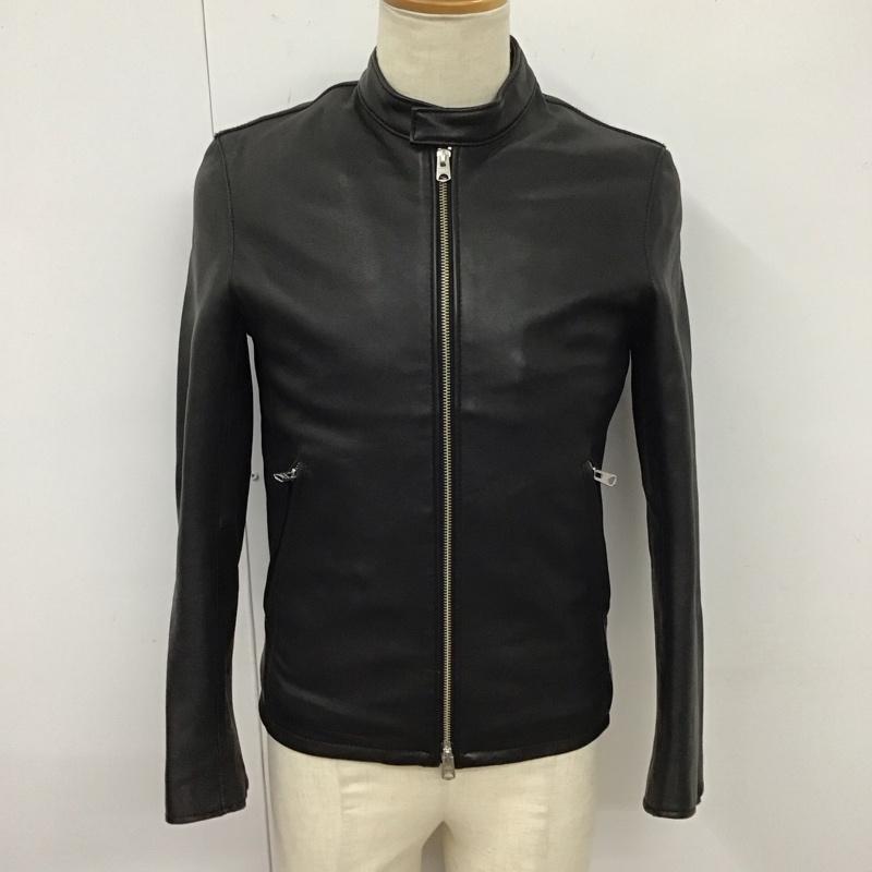 コレクティブ collective. ジャケット、上着 レザージャケット M0873LJM201 シングルライダースジャケット 羊革 M 無地 黒 / ブラック /  メンズ USED 古着 中古 10123667