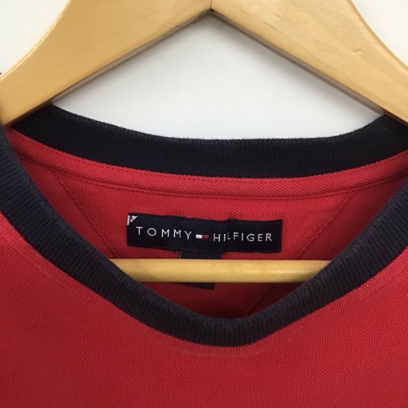 トミーヒルフィガー TOMMY HILFIGER Tシャツ 半袖 半袖カットソー プリントTシャツ クルーネックカットソー L ロゴ、文字 赤 / レッド /  メンズ USED 古着 中古 10148748