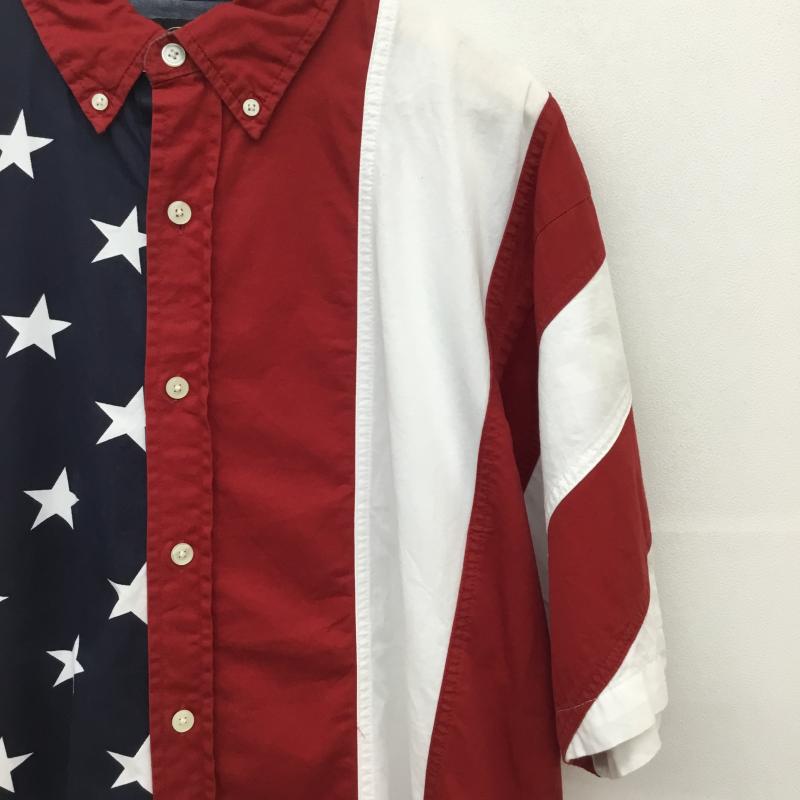 ユーズドクロージング used clothes シャツ、ブラウス 半袖 RED HEAD USA　星条旗 M 総柄 白 / ホワイト / X 赤 / レッド / X 紺 / ネイビー /  メンズ USED 古着 中古 10129003