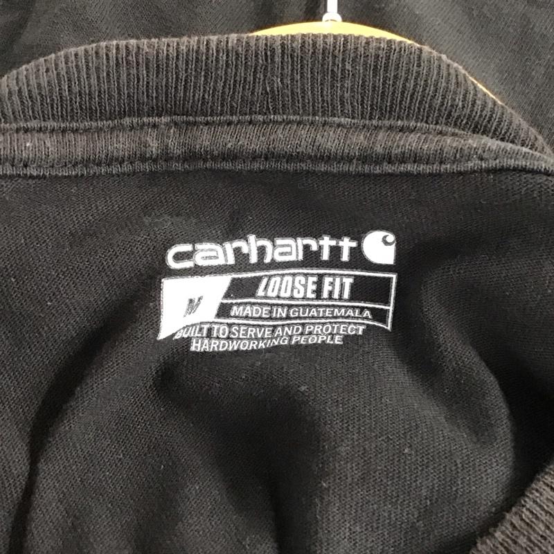 カーハート Carhartt Tシャツ 半袖 半袖カットソー プリントTシャツ クルーネックカットソー M ロゴ、文字 黒 / ブラック /  メンズ USED 古着 中古 10132923