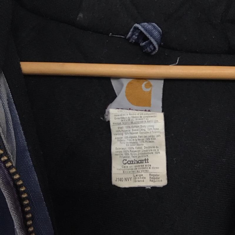 カーハート Carhartt ジャケット、上着 ジャンパー、ブルゾン ジップアップジャケットパーカー アウター 古着 00s L ロゴ、文字 インディゴ / インディゴ /  メンズ USED 古着 中古 10142442