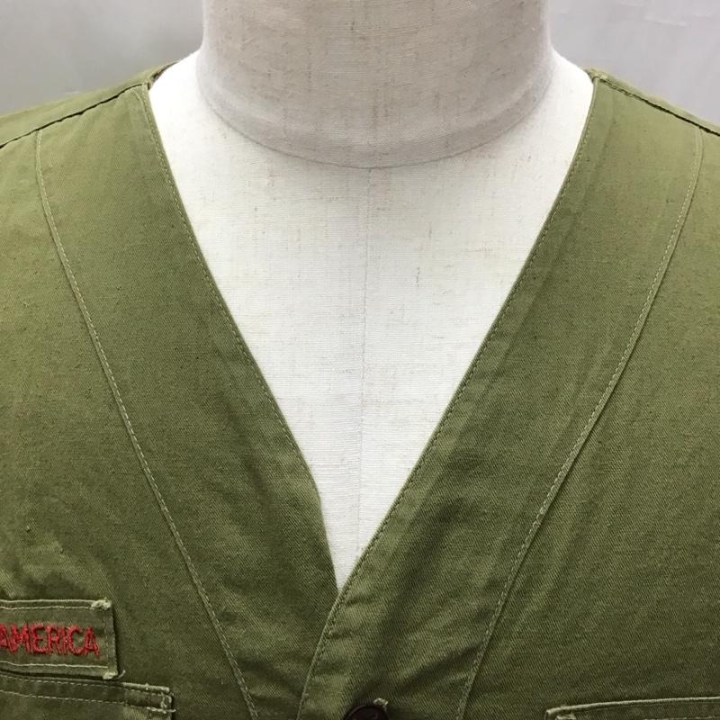 古着 USED シャツ、ブラウス 半袖 半袖シャツ ボーイスカウトシャツ ミリタリーシャツ ノーカラーシャツ 60s ロゴ、文字 カーキ / カーキ /  メンズ USED 古着 中古 10114122