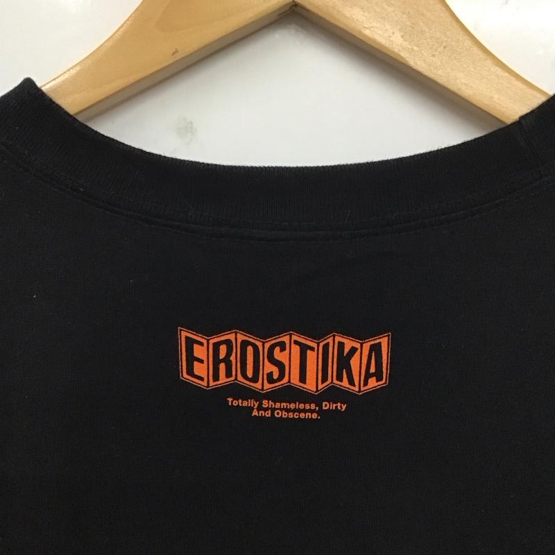 エロスティカ EROSTiKA Tシャツ 半袖 XL プリント X ロゴ、文字 黒 / ブラック /  メンズ USED 古着 中古 10129935