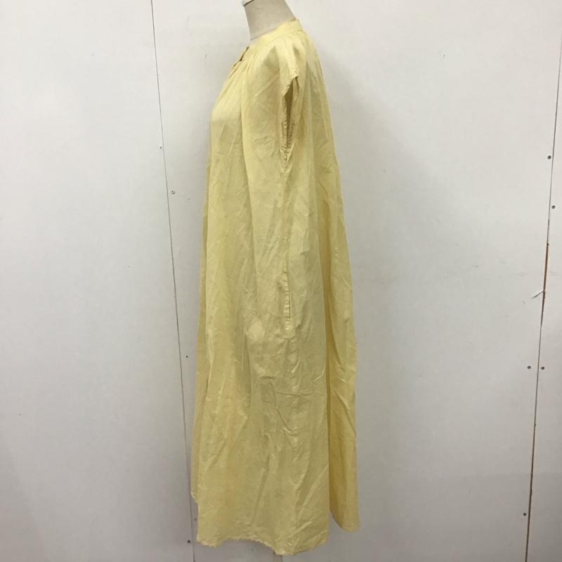 アルエロデザイン ALERODESIGN ワンピース ロングスカート ロングワンピース ノースリーブワンピース フレアスカート M 無地 黄 / イエロー /  レディース USED 古着 中古 10116321