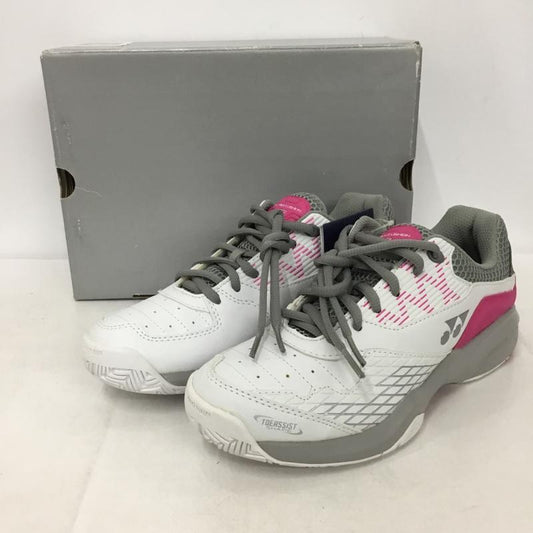 ヨネックス YONEX スニーカー スニーカー SHT103 テニスシューズ パワークッション103 箱有 23.5cm 23.5cm ロゴ、文字 白 / ホワイト / X 灰 / グレー / X 桃 / ピンク /  レディース USED 古着 中古 10147965
