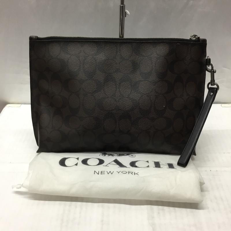 コーチ COACH セカンドバッグ セカンドバッグ F29508 クラッチバッグ シグネチャー 総柄 ダークブラウン / ダークブラウン / X 黒 / ブラック /  メンズ USED 古着 中古 10118916