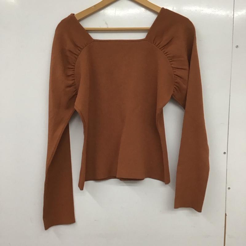 スライ SLY ニット、セーター 長袖 030ESZ70-3710 FRONT BUTTON トップス 2 無地 茶 / ブラウン /  レディース USED 古着 中古 10140226