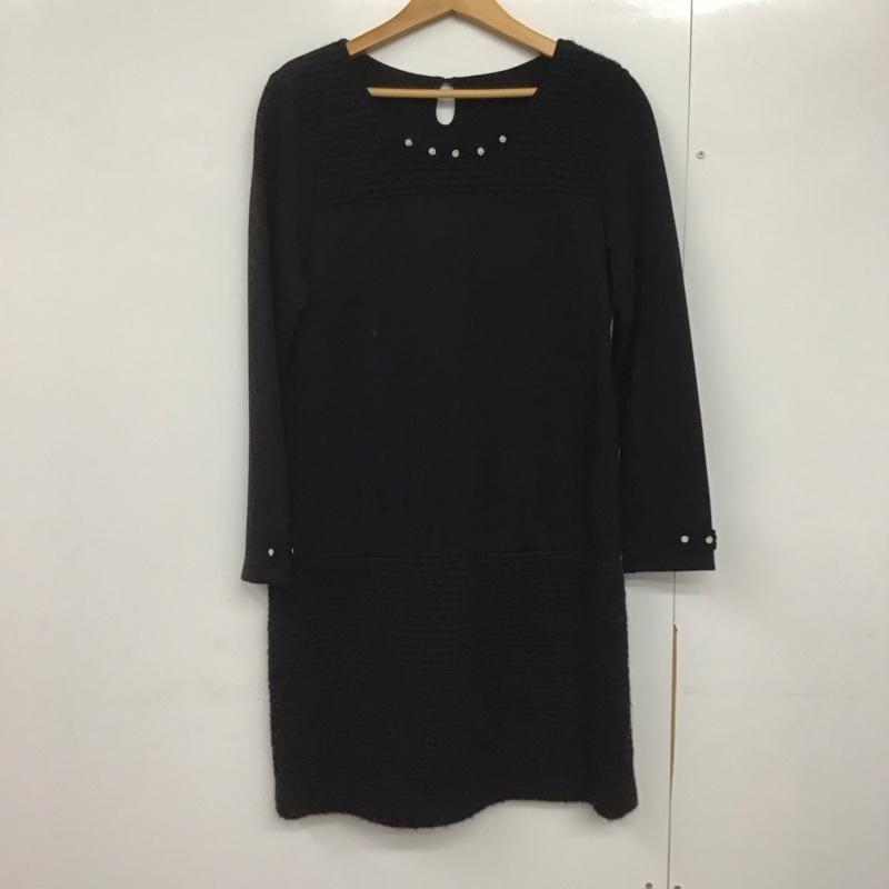 インゲボルグ INGEBORG ワンピース ロングスカート 長袖ロングワンピース フレアスカート 3 無地 黒 / ブラック /  レディース USED 古着 中古 10142655