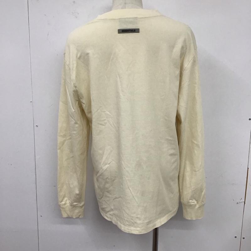 エッセンシャルズ ESSENTIALS カットソー 長袖 長袖カットソー クルーネックカットソー プリントカットソー M ロゴ、文字 アイボリー / アイボリー /  メンズ USED 古着 中古 10125920