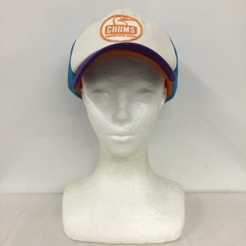 チャムス CHUMS 帽子 キャップ CH05-1016 Booby Face Mesh Cap メッシュキャップ FREE ロゴ、文字 青 / ブルー / X 白 / ホワイト / X 橙 / オレンジ / X 紫 / パープル /  メンズ USED 古着 中古 10134771