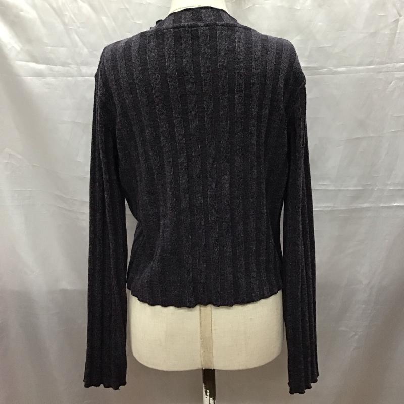 ザラ ZARA カーディガン 長袖 5039 620 824 クルーネック リブ M 無地 紺 / ネイビー /  レディース USED 古着 中古 10118397