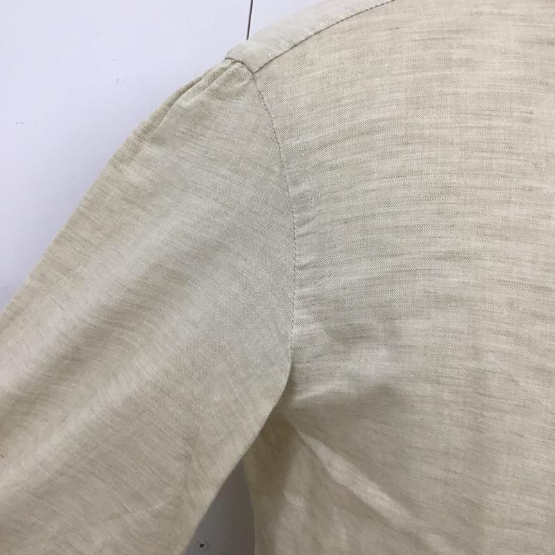 ジイングレーゼ G.INGLESE シャツ、ブラウス 長袖 コットンリネン イタリア製 ボタンダウン L 無地 ベージュ / ベージュ /  メンズ USED 古着 中古 10121348