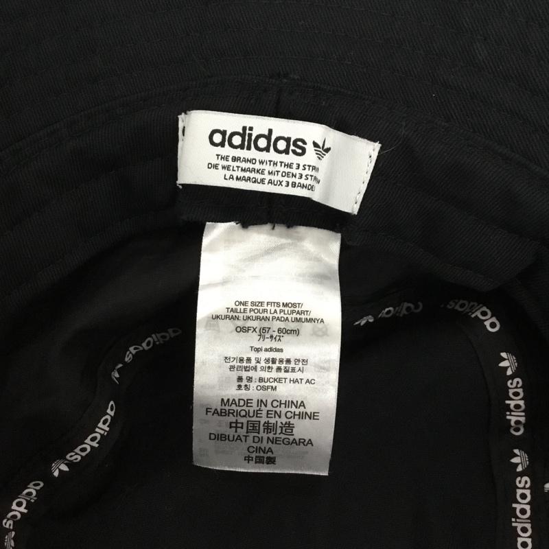 アディダス adidas 帽子 ハット BK7345 トレフォイル バケットハット FREE ロゴ、文字 黒 / ブラック /  メンズ USED 古着 中古 10148879