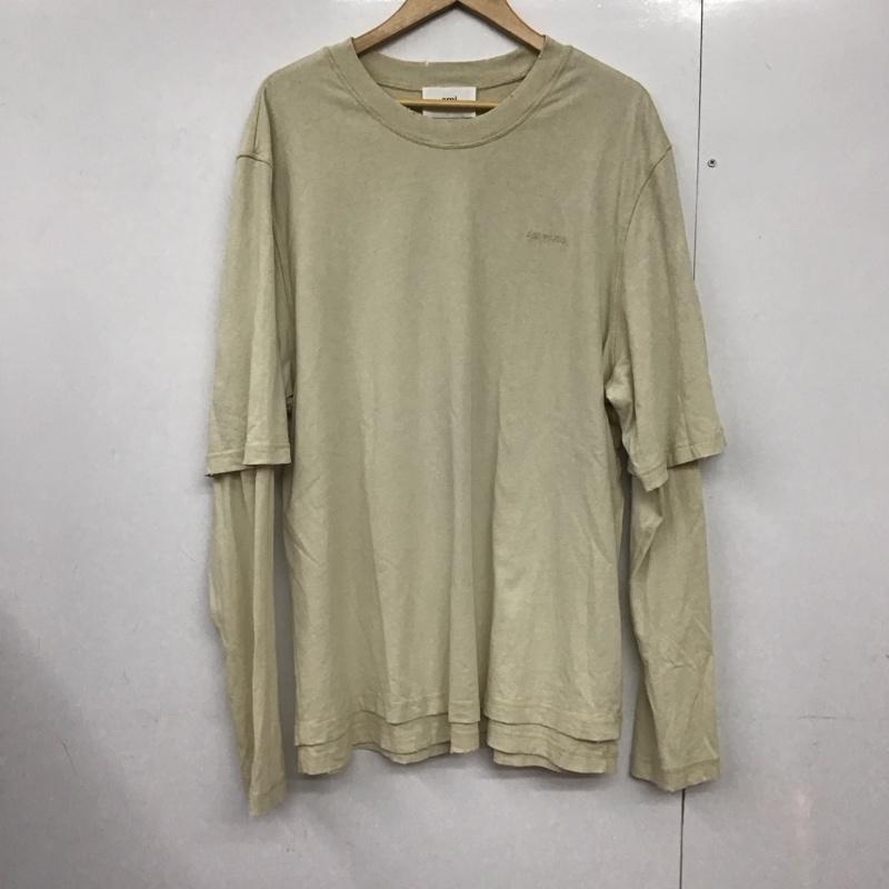 アミアレクサンドルマテュッシ AMI Alexandre Mattiussi カットソー 長袖 長袖カットソー 無地カットソー クルーネック M ロゴ、文字 ベージュ / ベージュ /  メンズ USED 古着 中古 10142356
