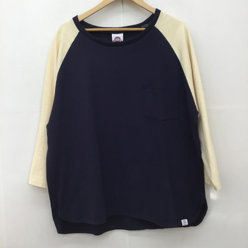 ベドウィン アンド ザ ハートブレイカーズ BEDWIN & THE HEARTBREAKERS カットソー 七分袖 3/4 SLEEVE BASEBALL TEE BABE 3 無地 ベージュ / ベージュ / X 紺 / ネイビー /  メンズ USED 古着 中古 10125400