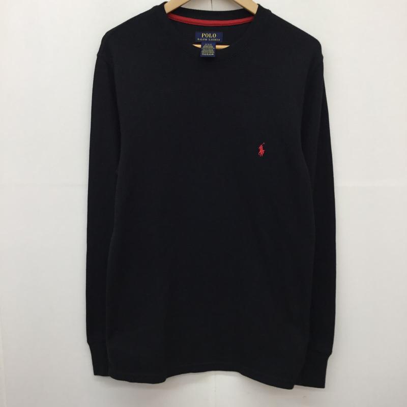 ポロラルフローレン POLO RALPH LAUREN カットソー 長袖 M ロゴ、文字 黒 / ブラック /  メンズ USED 古着 中古 10145812