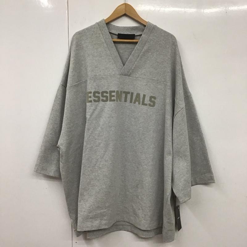 エッセンシャルズ ESSENTIALS Tシャツ 半袖 半袖カットソー V無地Tシャツ スウェットカットソー XL ロゴ、文字 灰 / グレー /  メンズ USED 古着 中古 10131994