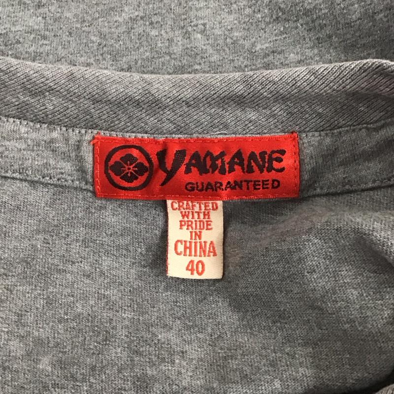 ヤマネ YAMANE Tシャツ 半袖 半袖カットソー クルーネックカットソー プリントTシャツ 40 ロゴ、文字 灰 / グレー /  メンズ USED 古着 中古 10125739