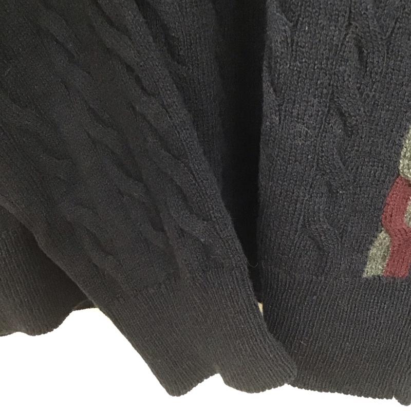 フレッドペリー FRED PERRY ニット、セーター 長袖 長袖ニットカットソー クルーネック セーター S ロゴ、文字 紺 / ネイビー /  メンズ USED 古着 中古 10140910