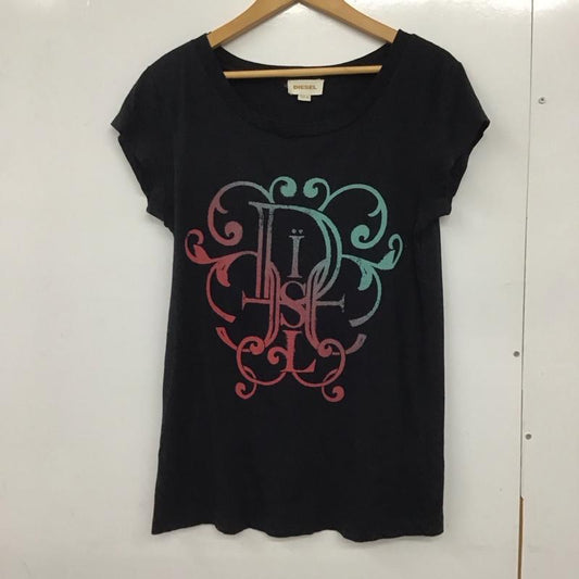 ディーゼル DIESEL Tシャツ 半袖 XL プリント 黒 / ブラック /  レディース USED 古着 中古 10133136