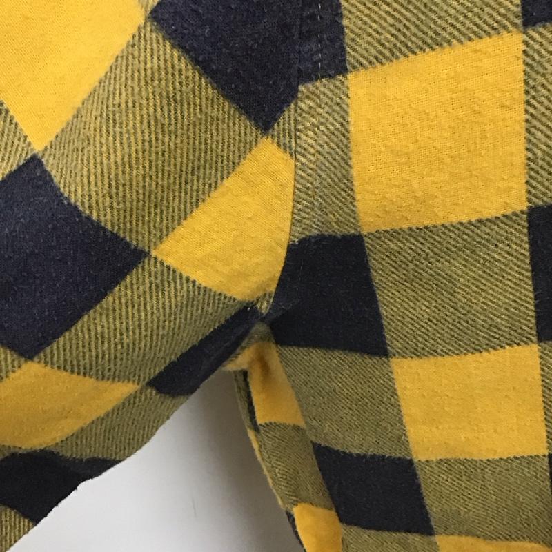 古着 USED シャツ、ブラウス 長袖 L チェック 黄 / イエロー / X 黒 / ブラック /  メンズ USED 古着 中古 10107044