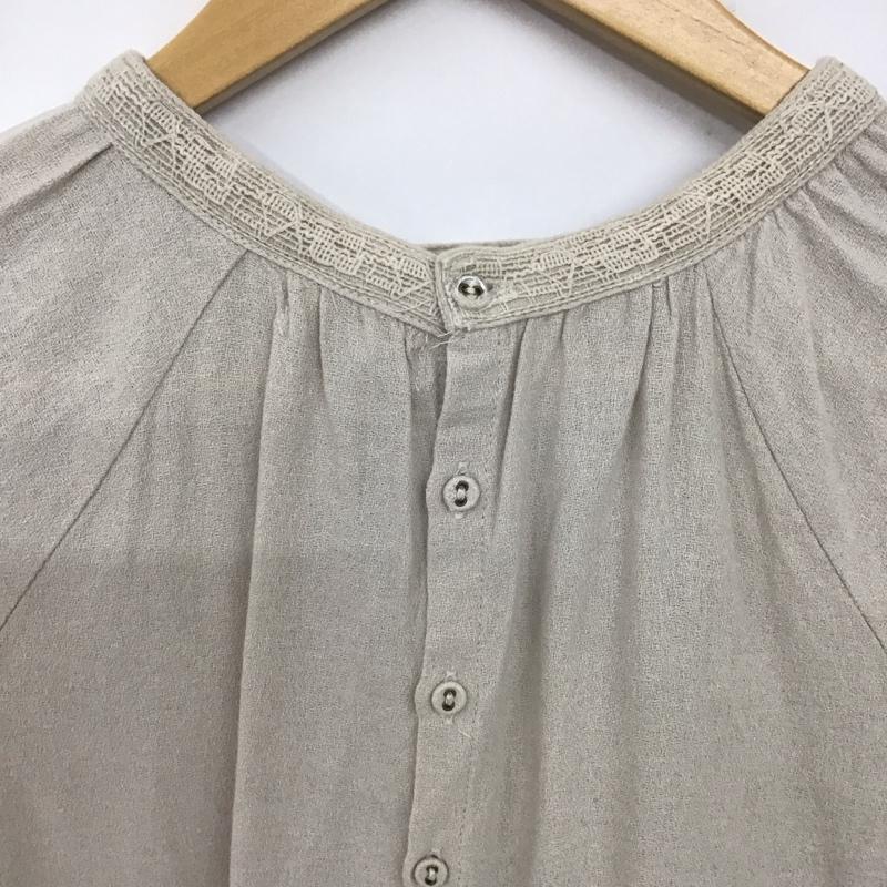 サマンサモスモス Samansa Mos2 ワンピース ロングスカート 長袖ロングワンピース ノーカラーシャツワンピース フレアスカート FREE ロゴ、文字 ベージュ / ベージュ /  レディース USED 古着 中古 10142033