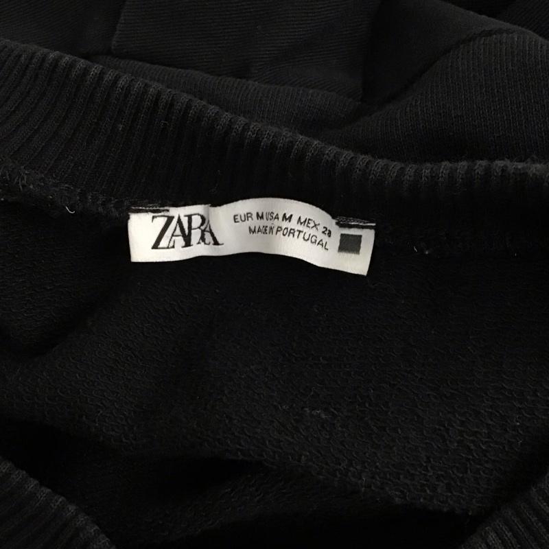 ザラ ZARA トレーナー 長袖 スウェット M ロゴ、文字 黒 / ブラック /  レディース USED 古着 中古 10120399