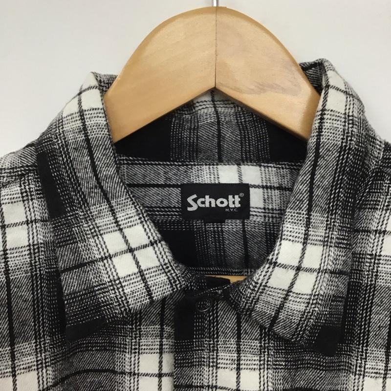 ショット schott シャツ、ブラウス 長袖 長袖シャツ チェックシャツ カラーシャツ L チェック マルチカラー / マルチカラー /  メンズ USED 古着 中古 10146219