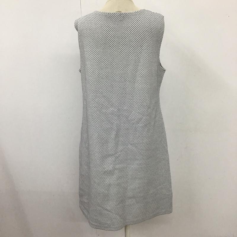 アニエス・ベー agnes b. ワンピース ひざ丈スカート ノースリーブ 3 総柄 白 / ホワイト / X 紺 / ネイビー /  レディース USED 古着 中古 10114447