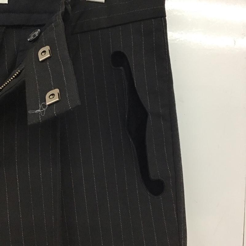 ルードギャラリー RUDE GALLERY パンツ スラックス スラックスパンツ ワイドパンツ センタータックパンツ 4 ストライプ 黒 / ブラック /  メンズ USED 古着 中古 10147064
