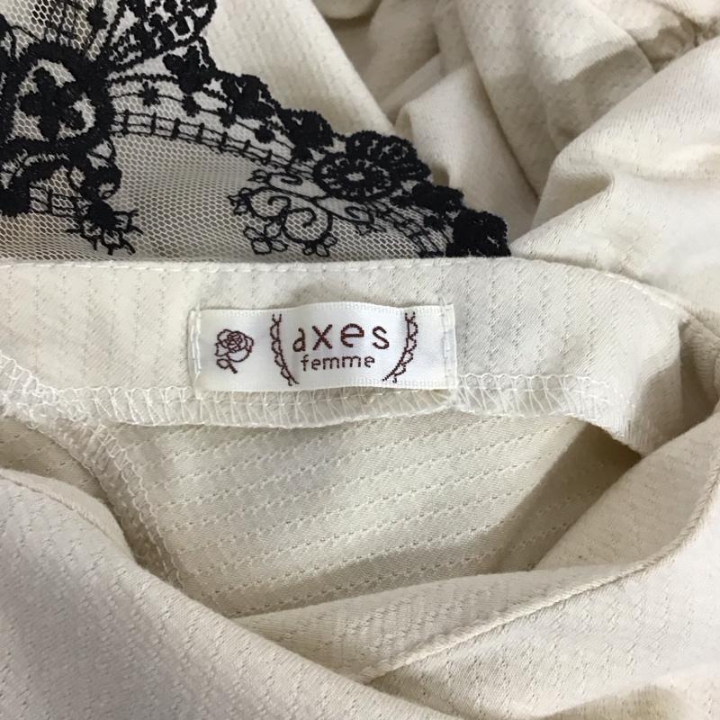 アクシーズファム axes femme カットソー 長袖 長袖カットソー フレアカットソー Vネック M 無地 ベージュ / ベージュ /  レディース USED 古着 中古 10126140