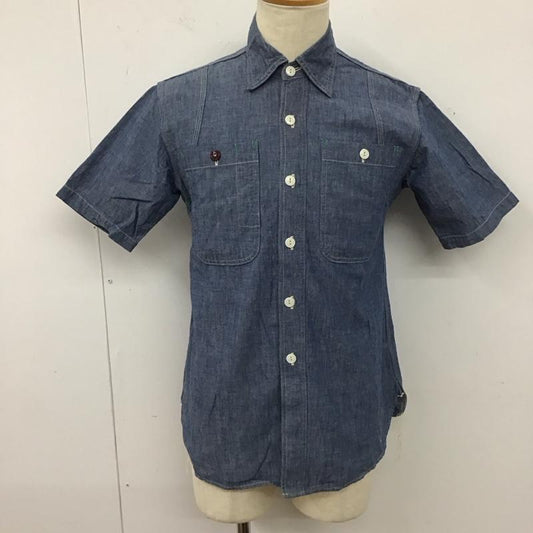 エフオービーファクトリー FOB FACTORY シャツ、ブラウス 半袖 F3285 シャンブレー ワークシャツ M 無地 青 / ブルー /  メンズ USED 古着 中古 10123663