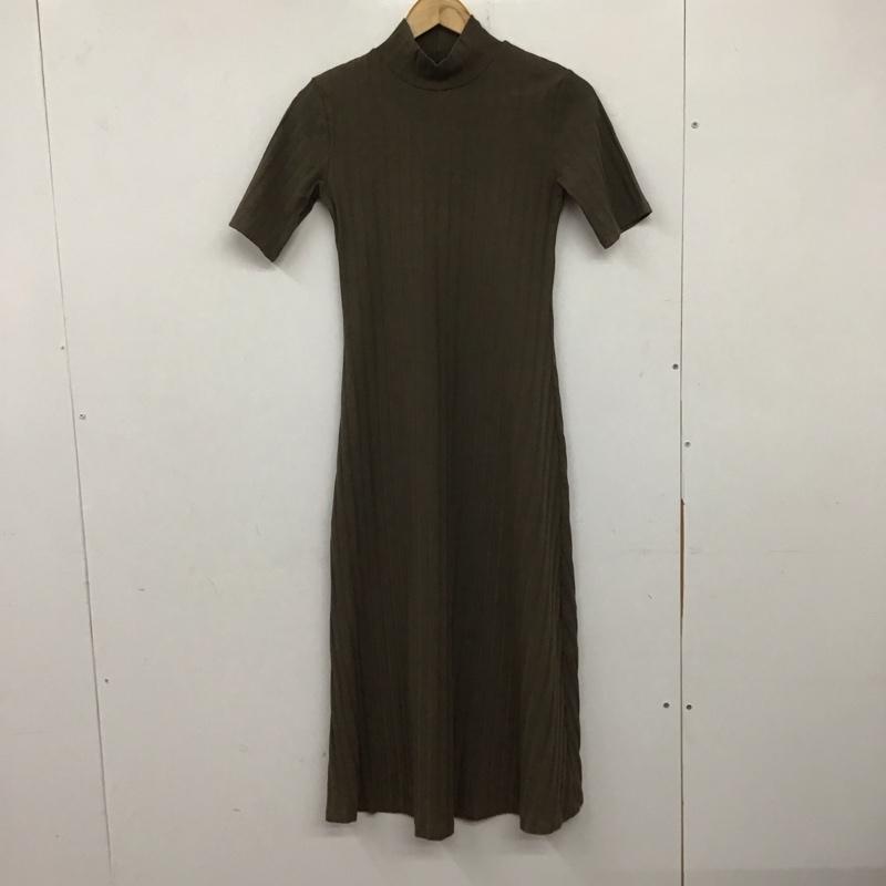 ザラ ZARA ワンピース ロングスカート 半袖ニットワンピース タイトワンピース ストレッチ S 無地 茶 / ブラウン /  レディース USED 古着 中古 10142075