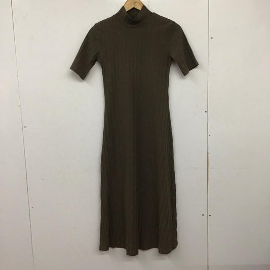 ザラ ZARA ワンピース ロングスカート 半袖ニットワンピース タイトワンピース ストレッチ S 無地 茶 / ブラウン /  レディース USED 古着 中古 10142075