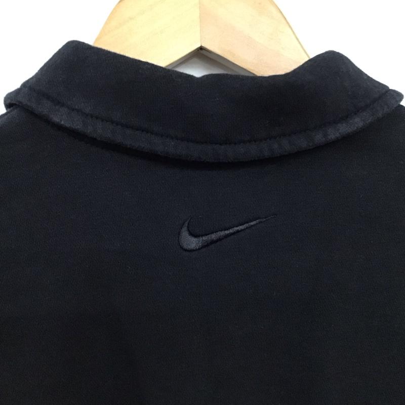 ナイキ NIKE トレーナー 長袖 FD0895-010 オーバーサイズド クロップ フリース ポロ スウェットシャツ S 無地 黒 / ブラック /  レディース USED 古着 中古 10137270